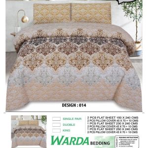 Warda Design 014 – Multicolor cotton bed sheet set with pillow covers
