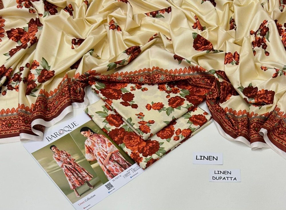 Linen Collection 2025 – 3 Piece Printed Suit with Digital Dupatta (Multi Designs) - Image 7