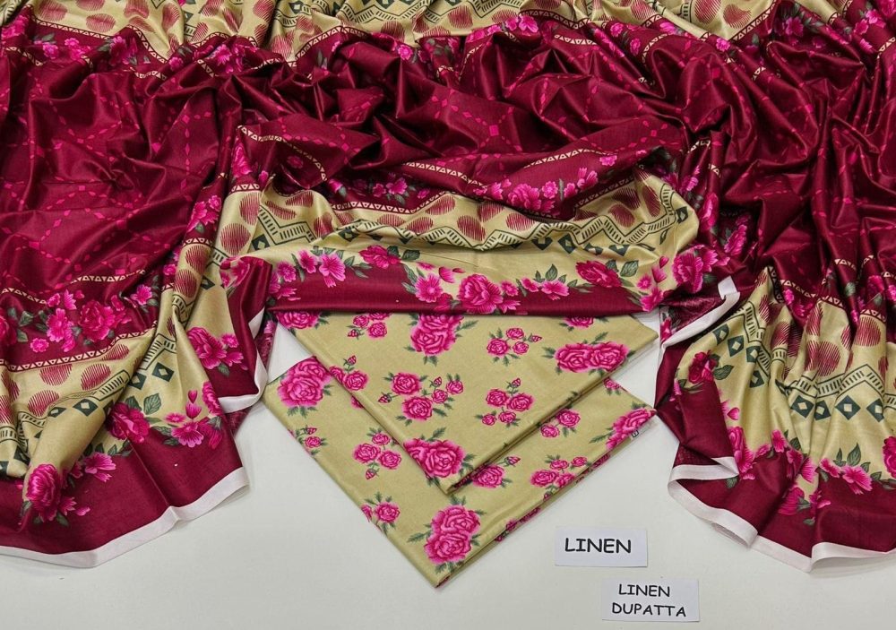 Linen Collection 2025 – 3 Piece Printed Suit with Digital Dupatta (Multi Designs) - Image 10
