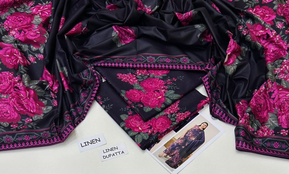 Linen Collection 2025 – 3 Piece Printed Suit with Digital Dupatta (Multi Designs) - Image 18
