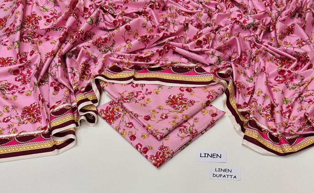 Linen Collection 2025 – 3 Piece Printed Suit with Digital Dupatta (Multi Designs) - Image 20