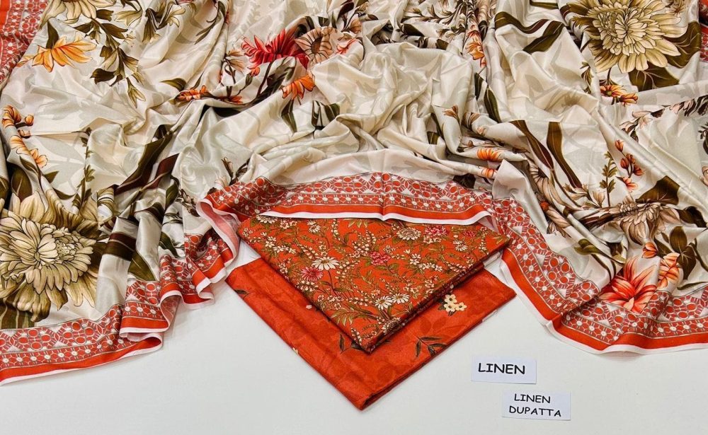Linen Collection 2025 – 3 Piece Printed Suit with Digital Dupatta (Multi Designs) - Image 22