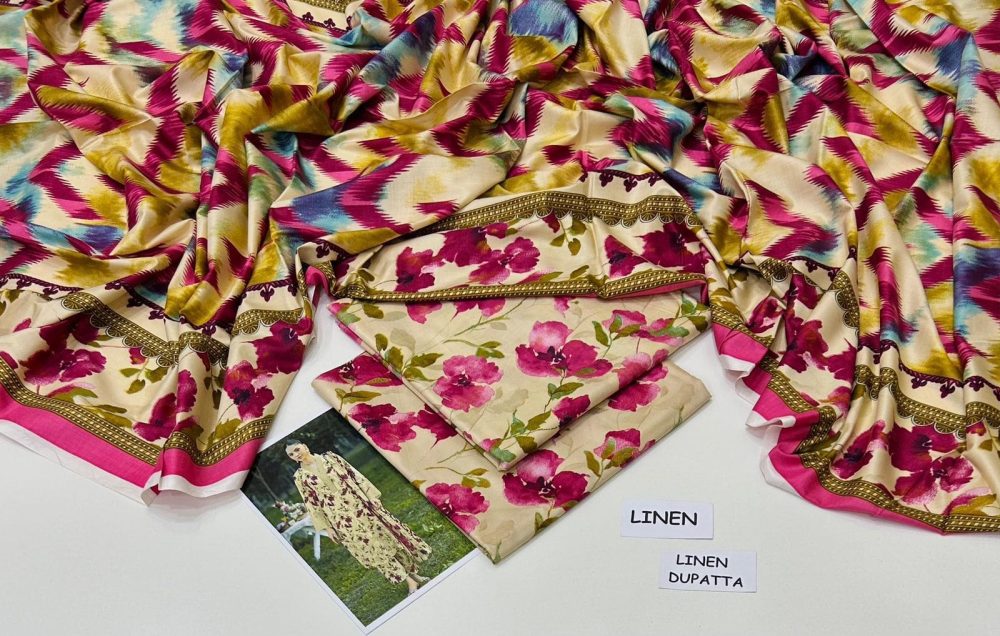 Linen Collection 2025 – 3 Piece Printed Suit with Digital Dupatta (Multi Designs) - Image 24
