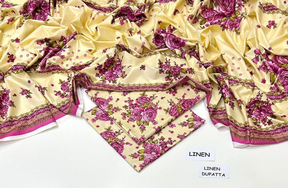 Linen Collection 2025 – 3 Piece Printed Suit with Digital Dupatta (Multi Designs) - Image 25
