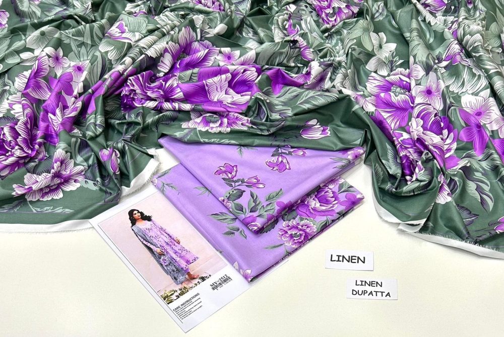 Linen Collection 2025 – 3 Piece Printed Suit with Digital Dupatta (Multi Designs) - Image 40