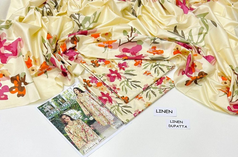 Linen Collection 2025 – 3 Piece Printed Suit with Digital Dupatta (Multi Designs) - Image 44