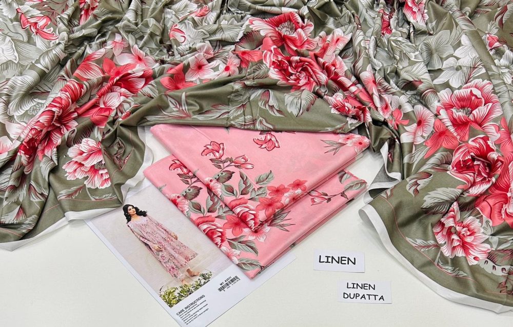 Linen Collection 2025 – 3 Piece Printed Suit with Digital Dupatta (Multi Designs) - Image 46