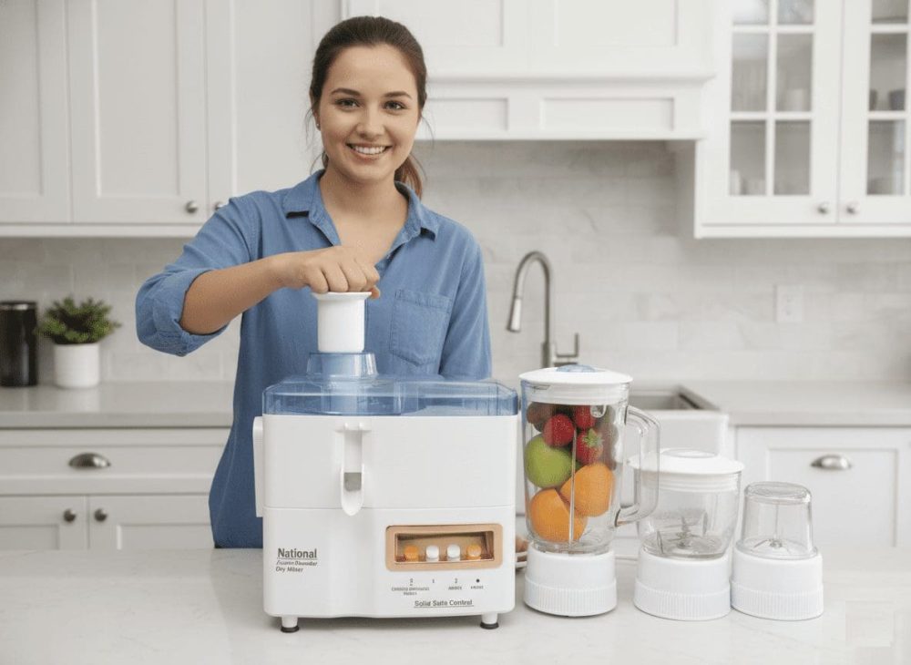 National 4 in 1 Juicer Blender Grinder Copper Motor - Image 2