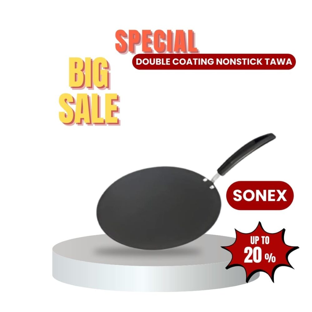 Classic Non-stick Tawa 14 inches with Whitford double coating and stainless steel handle