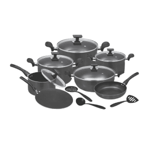 Chef Non Stick Cookware Set 330 – 15 Pcs Black