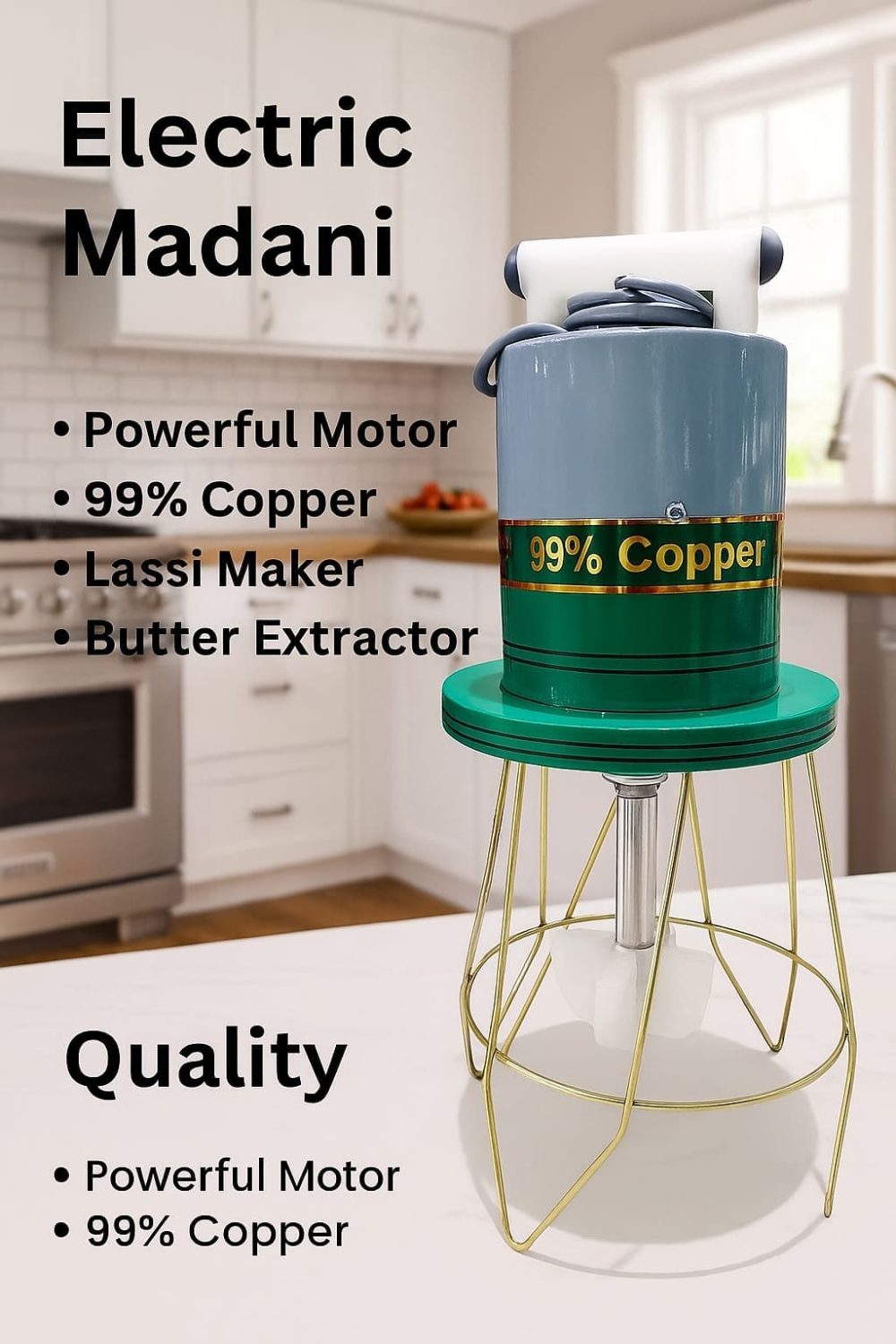 Electric Lassi Maker with 99% copper motor – butter churner machine