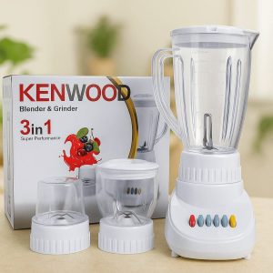 Kenwood 3-in-1 Blender & Grinder with Blender Jar and Two Grinder Jars – White