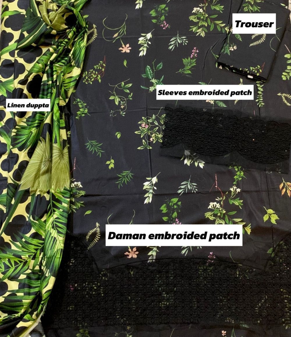 Limelight Unstitched Linen 3 Piece Digital Printed - Image 2