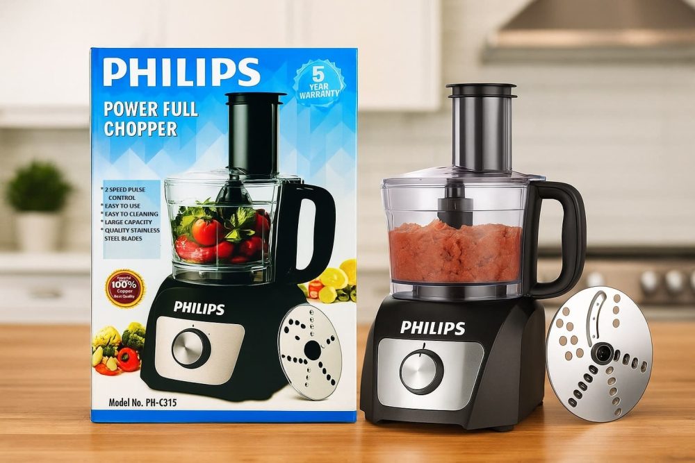 Philips Electric Chopper & Meat Mincer with Stainless Steel Blades – 100% Copper Motor