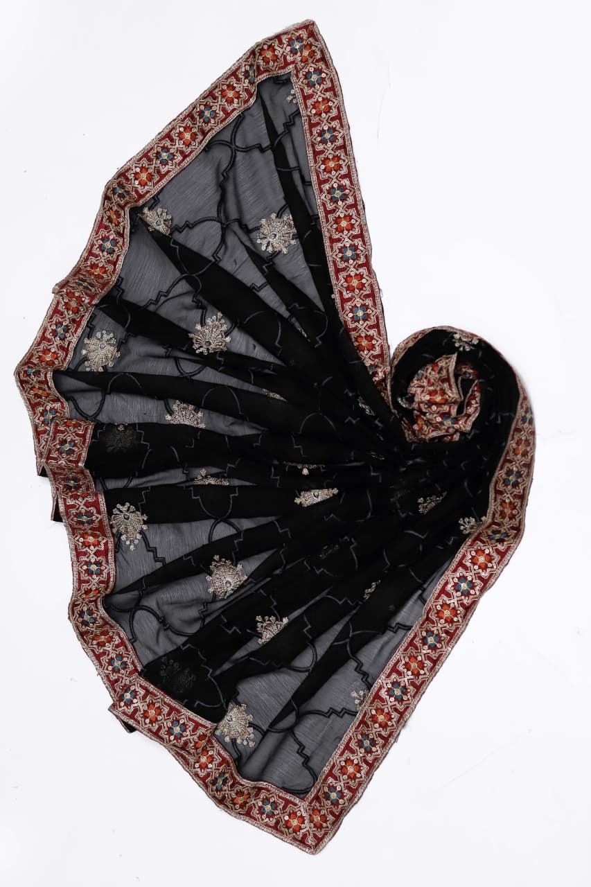 Wedding & Party Wear – Black Embroidered Organza Suit - Image 5