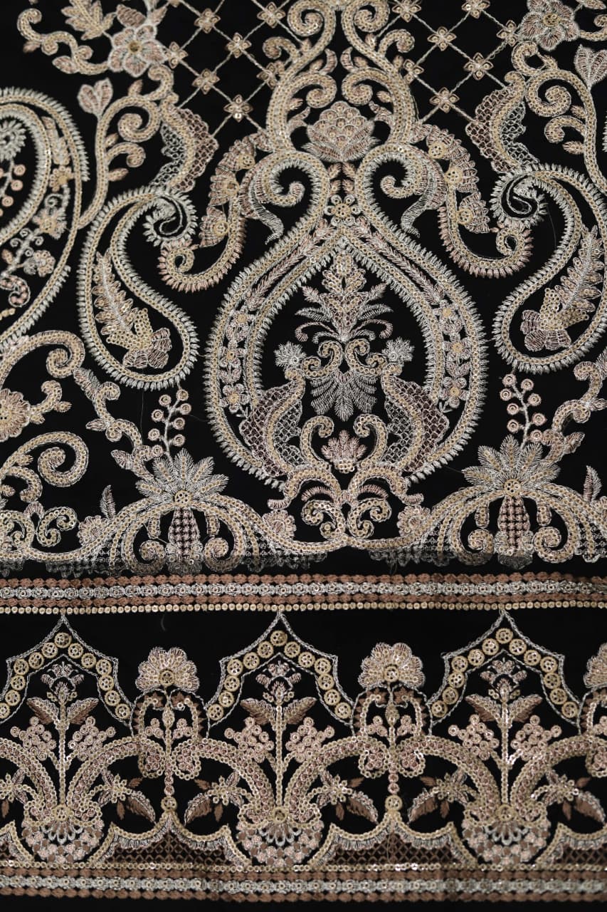 Wedding & Party Wear – Black Embroidered Organza Suit - Image 6