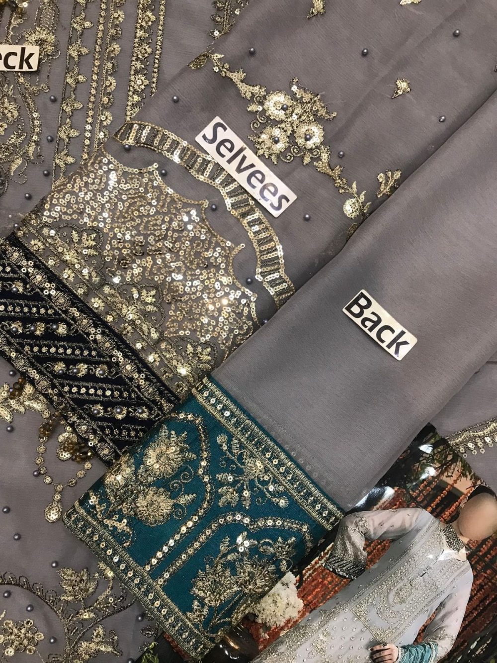 Adan Libas – Chiffon Embroidered Suit Rang-e-Mehfil 005 - Image 6