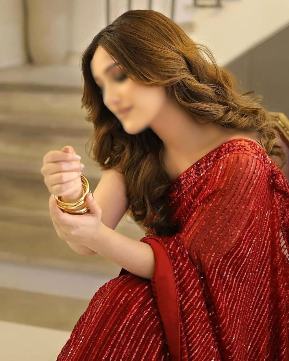 Aiza Maroon Semi-Pure Chiffon Embroidered Saree - Image 3