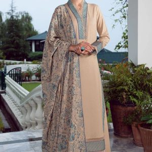 Bareeze 7214 Unstitched Dhanak 3 Piece Winter Suit front view