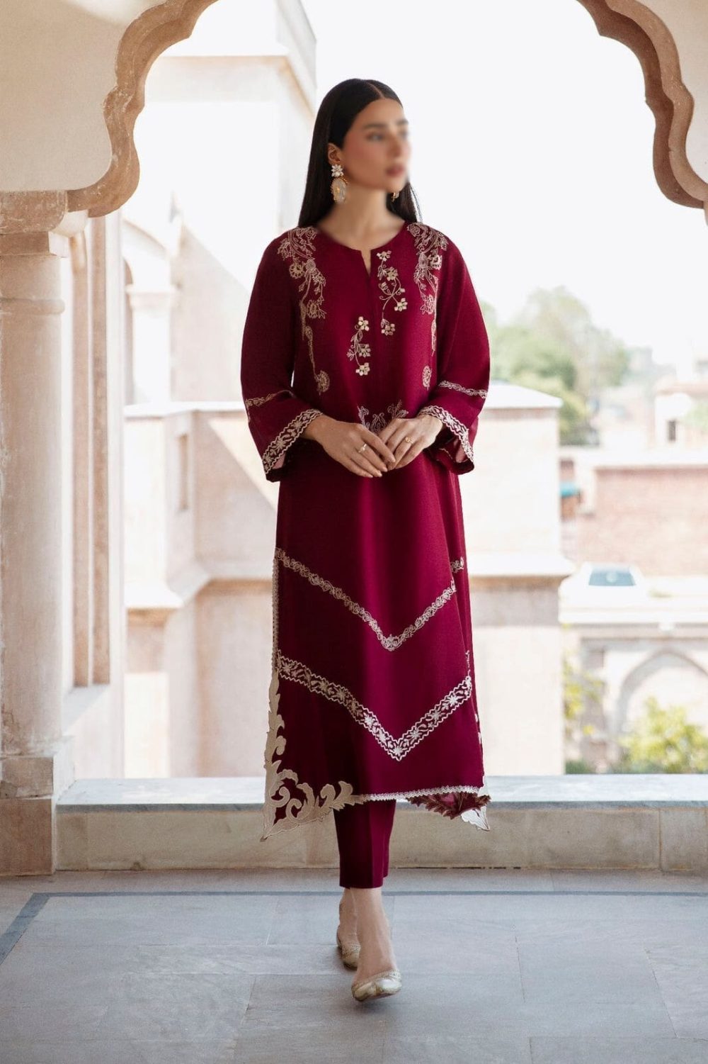 Batik 2pc Unstitched Dhanak Embroidered Winter Suit