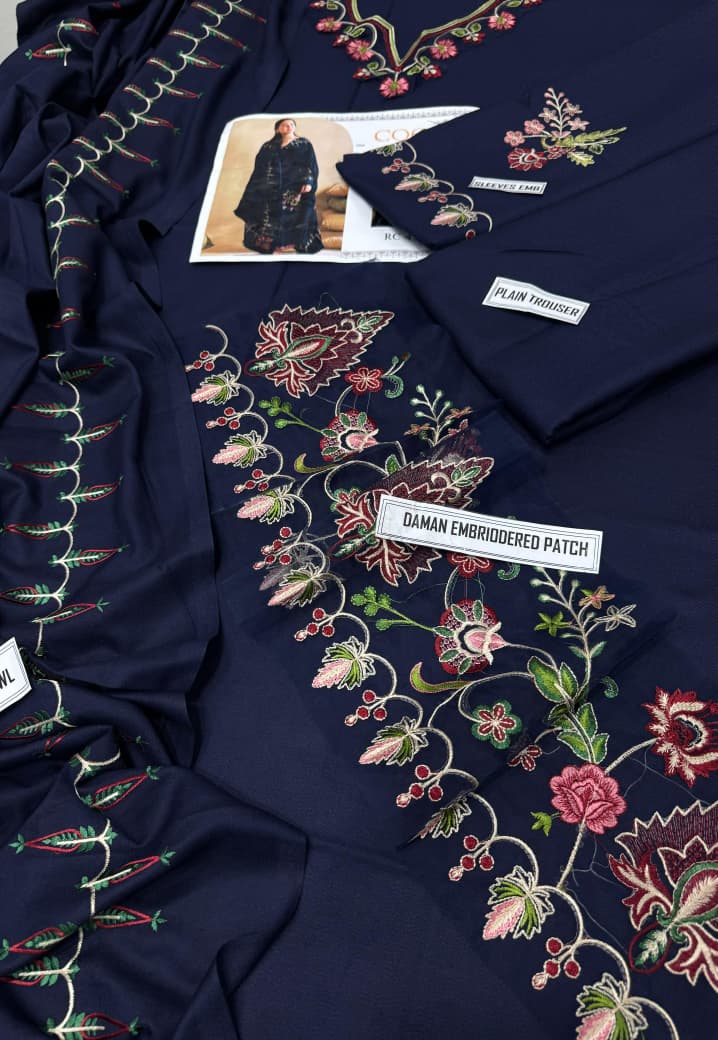 Coco by Zara Shah 459 – Embroidered Dhanak 3 Piece Suit with Dupatta - Image 2