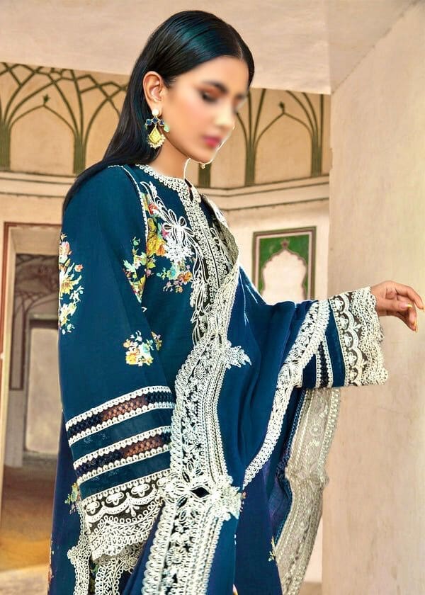 Crimson 3 Piece Embroidered Dhanak Suit – Winter Collection 2025 (Code 7201) - Image 2