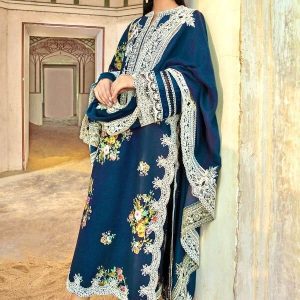 Crimson 3 Piece Embroidered Dhanak Suit Winter Collection 7201