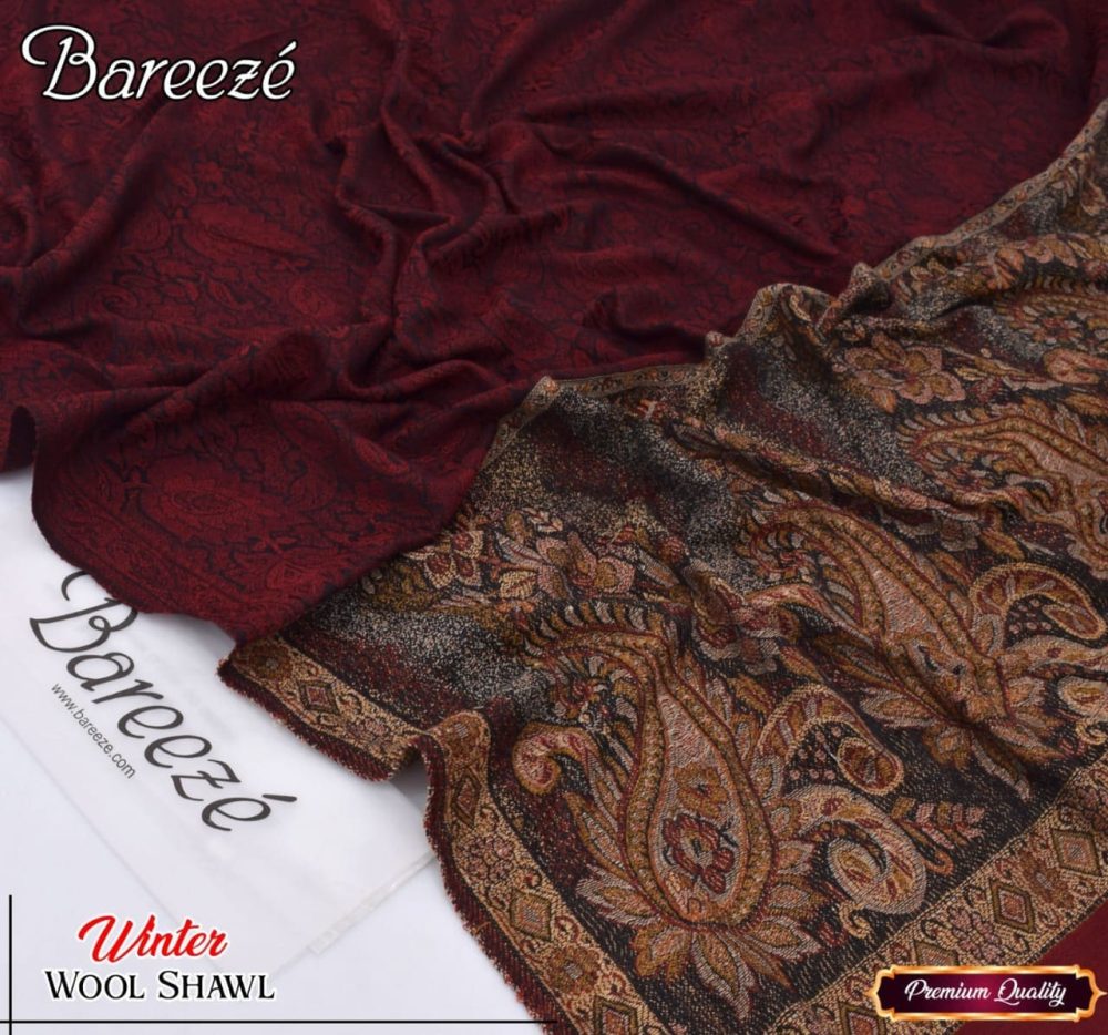 Jacquard Wool Shawl for Women – Winter Collection 2025 - Image 9