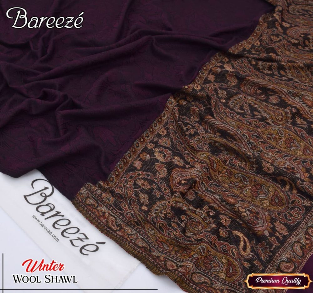 Jacquard Wool Shawl for Women – Winter Collection 2025 - Image 5
