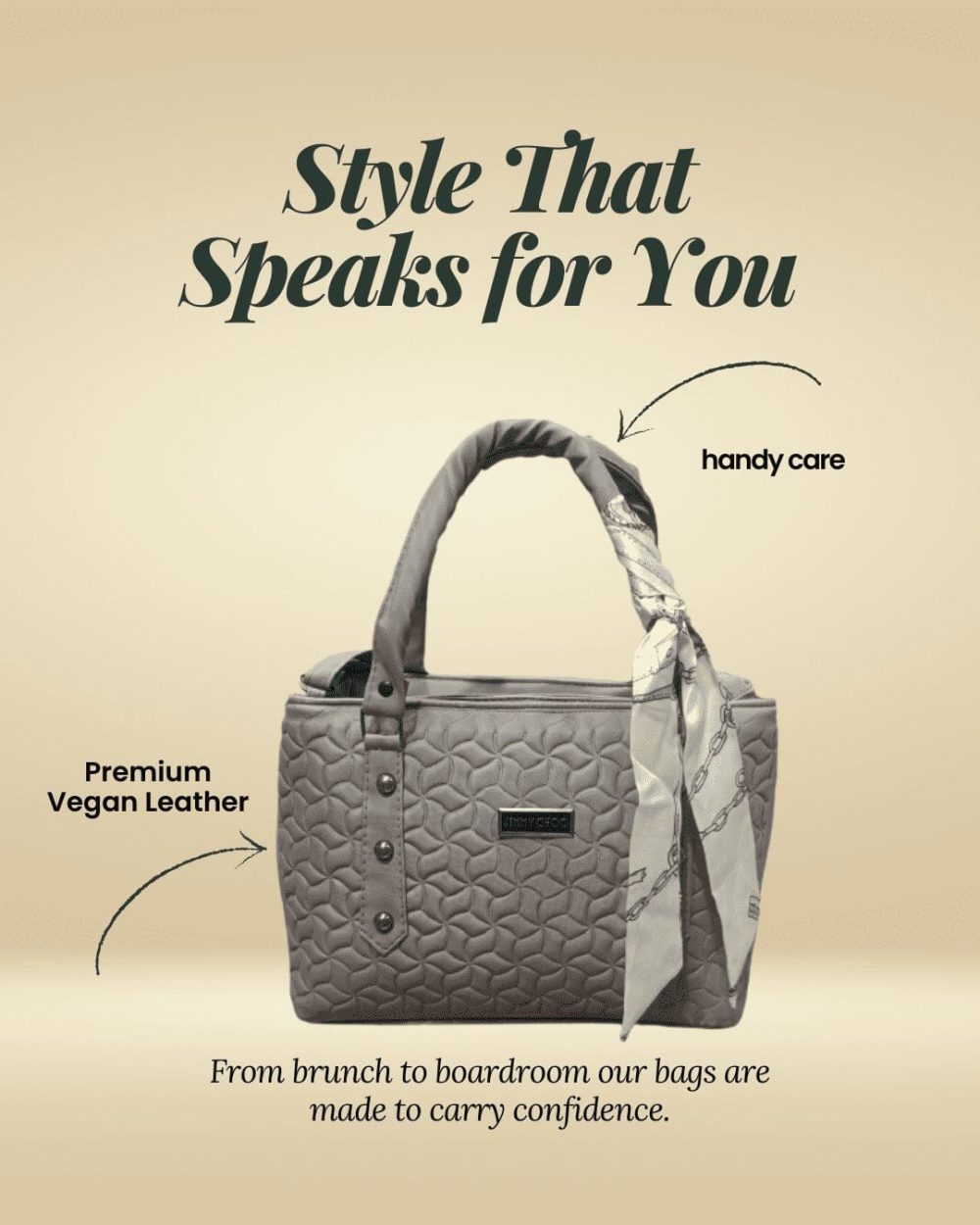 Jimmy Choo Handbag for ladies with scarf Style color grey