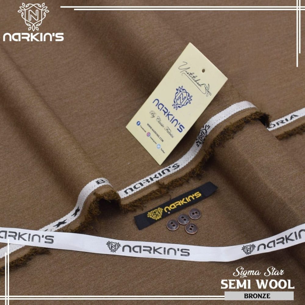 Narkin Men Unstitched Semi Wool Suit - Image 5