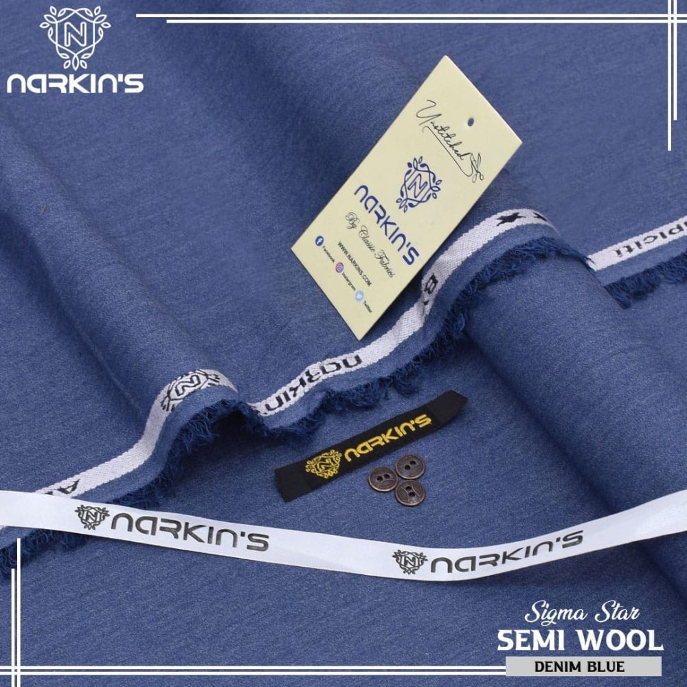 Narkin Men Unstitched Semi Wool Suit - Image 2
