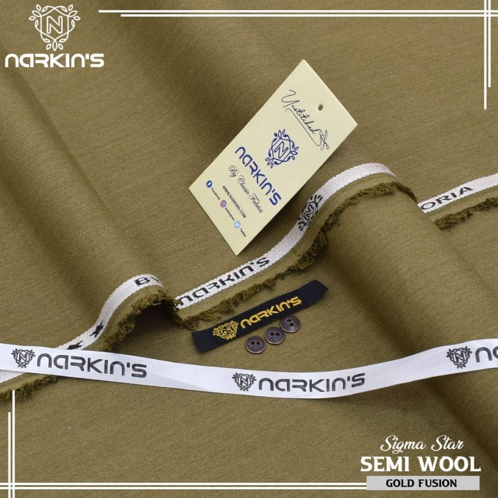 Narkin Men Unstitched Semi Wool Suit - Image 3