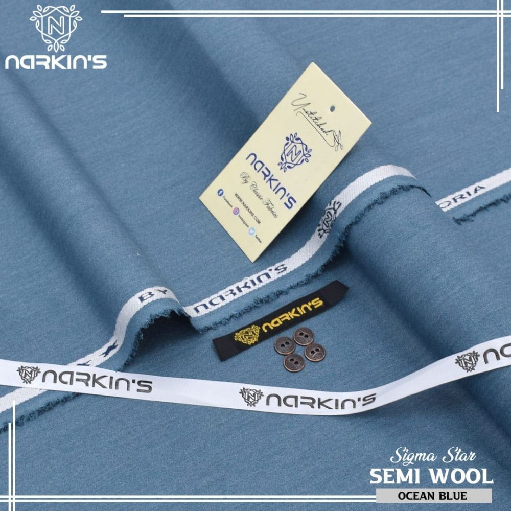 Narkin Men Unstitched Semi Wool Suit - Image 6