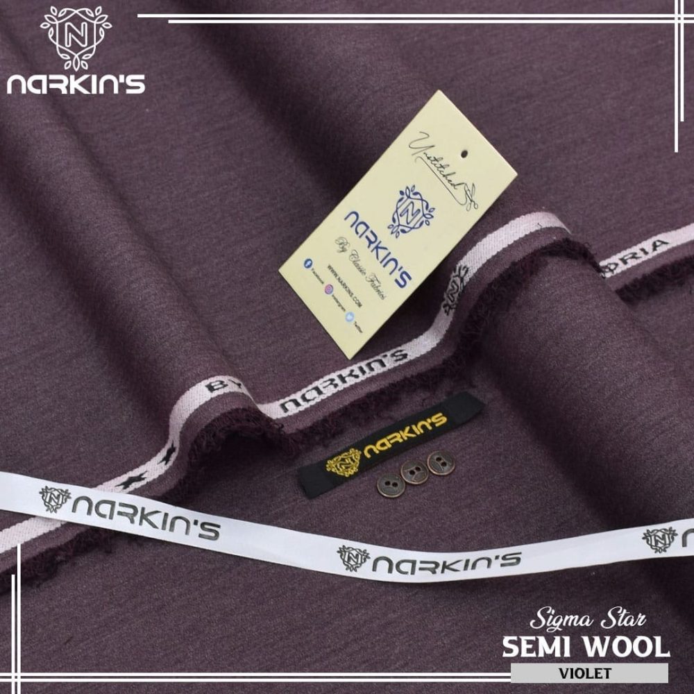 Narkin Men Unstitched Semi Wool Suit - Image 8
