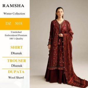 Ramsha Winter Collection 3pc Pure Wool Dhanak Suit Code 5018