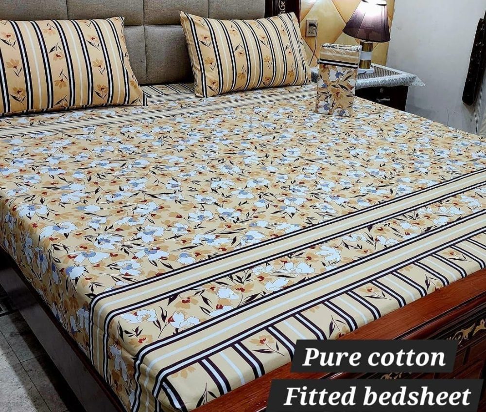4 Season skin color king size bedsheet with 2 pillow covers