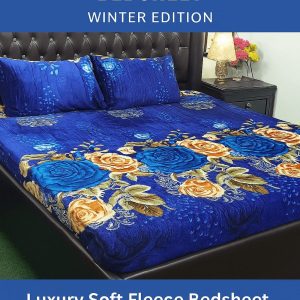 Double Bed Fleece Bedsheet – Premium Winter Edition 3 Piece Set