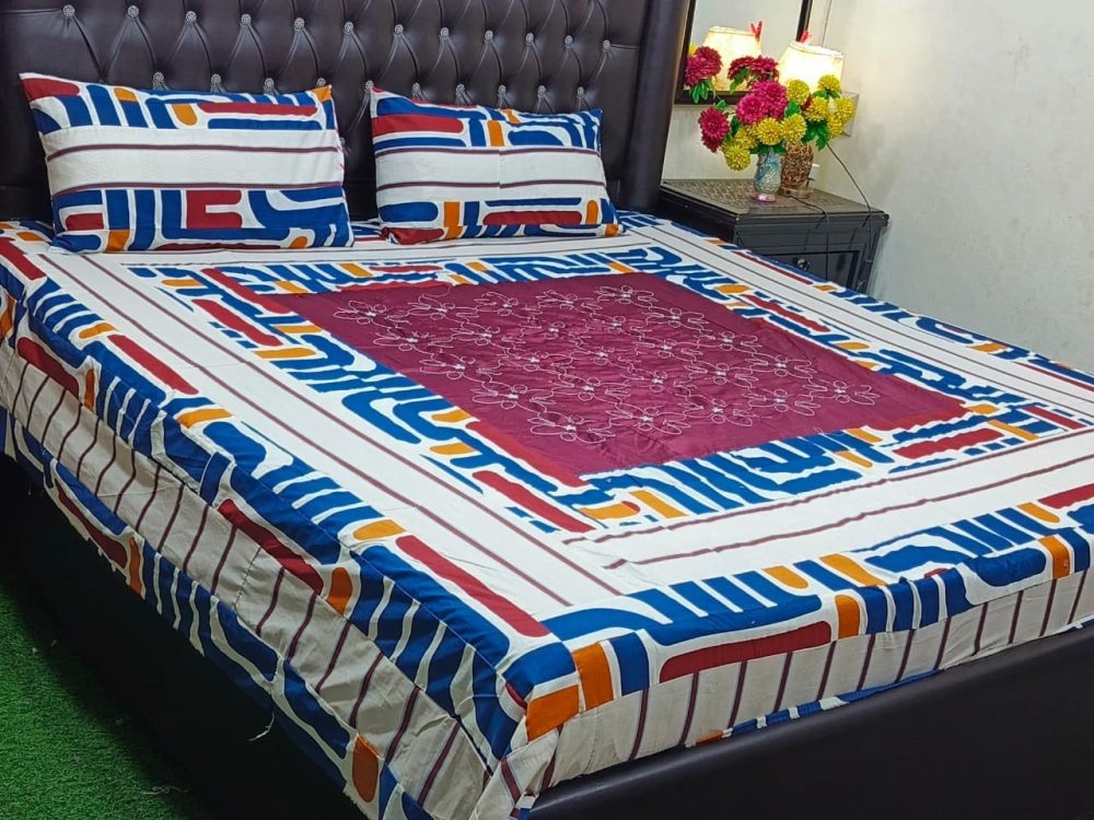 Multi Shade Patch work Bedsheet