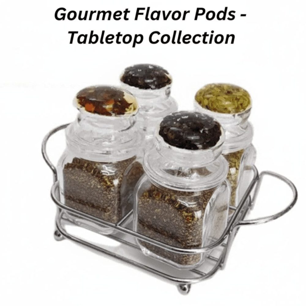 Acrylic namak dani set 4 pieces with stand