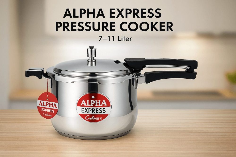 Alpha Stainless Steel Heavy Pressure Cooker – 7L, 9L, 11L