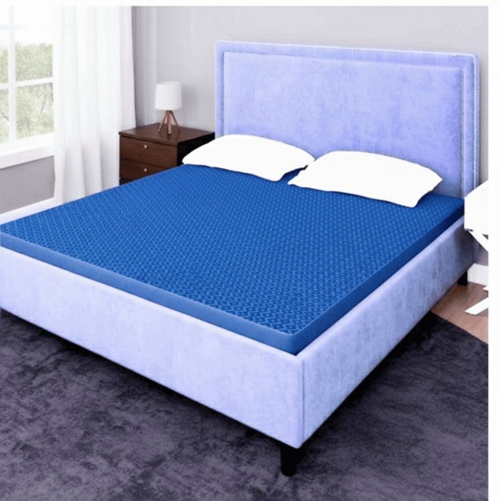 Blue Plachi Fabric King Size Mattress Protector