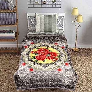 Burjjan 2-Ply Single Bed Blanket – Soft Warm Grey Color 160×220 cm 4.0 Kg