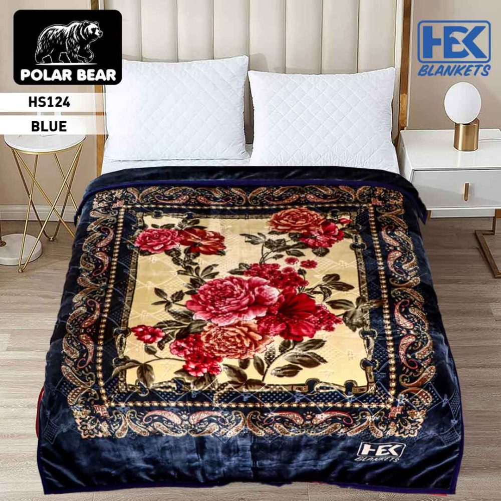 POLAR BEAR 2P2BE Double Bed Blanket – 2 Ply Embossed King Size 220×240 cm