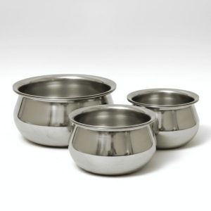 Silver steel 3 piece degchi set