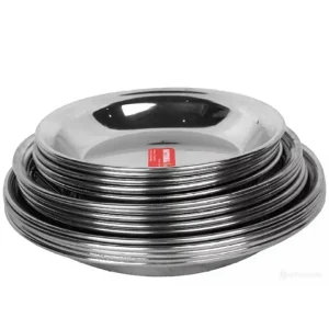Stainless steel dinner plates set – 18 pieces in 3 sizes (7, 8, 9 inches)