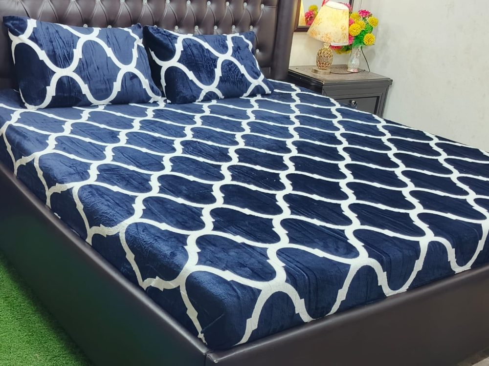 Warm Fleece King Size Bedsheet – Modern Patterns (7 Designs) - Image 3