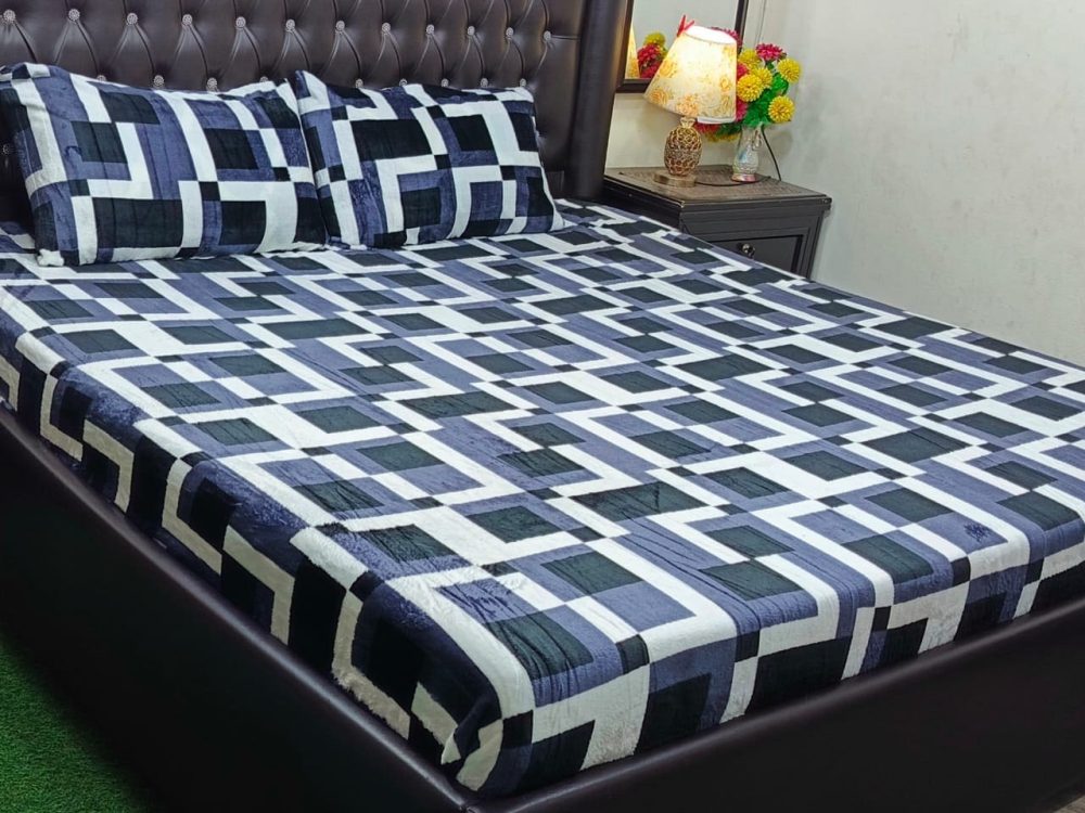 Warm Fleece King Size Bedsheet – Modern Patterns (7 Designs) - Image 5