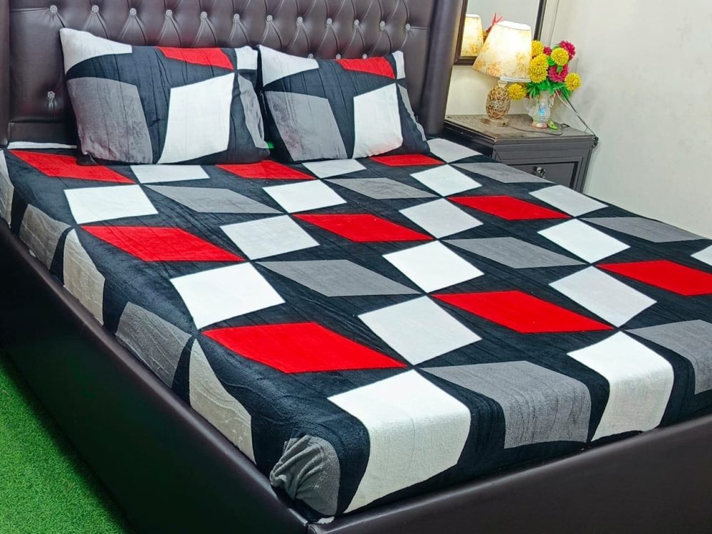 Warm Fleece King Size Bedsheet – Modern Patterns (7 Designs) - Image 8