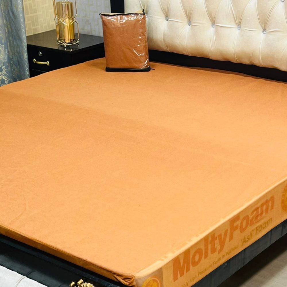Waterproof Terry Cotton Mattress Cover – King Size Double Bed (Elastic Fitted Sheet) - Image 2